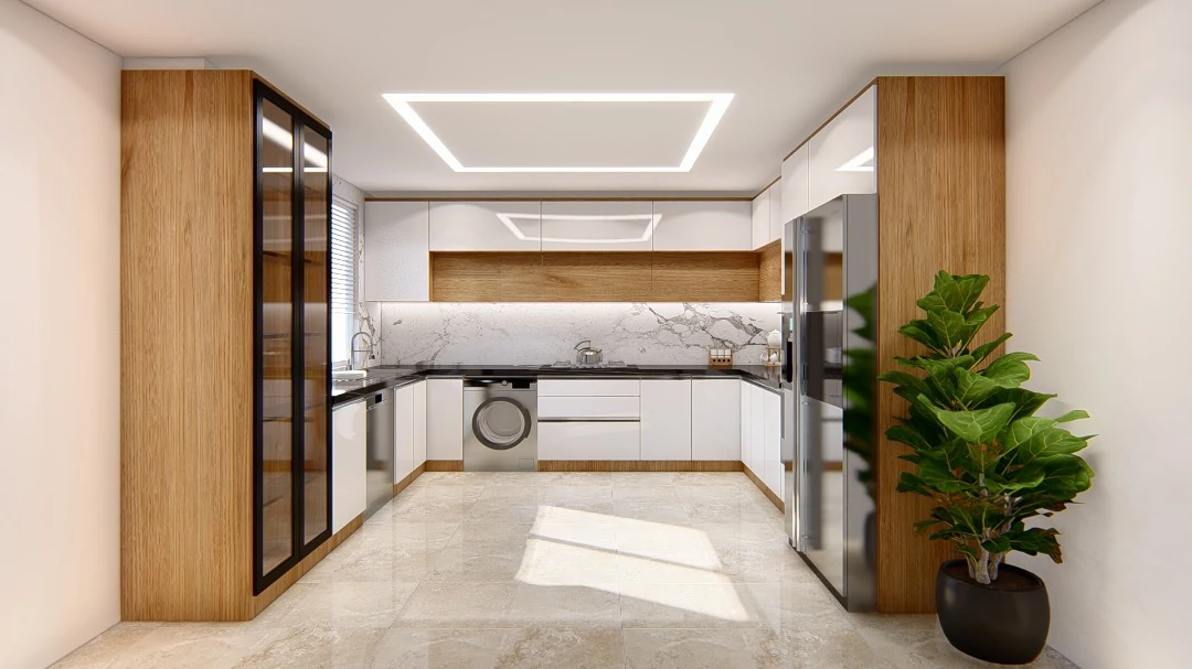 کابینت آشپزخانه سفید چوب در تهران