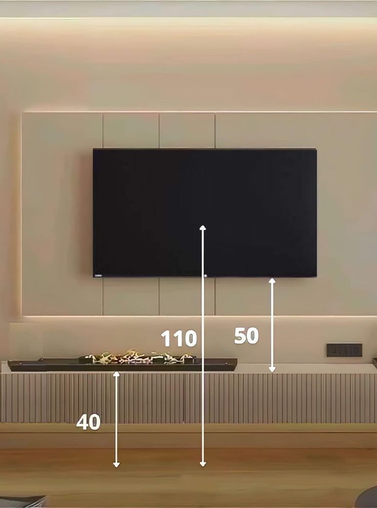 اندازه های استاندارد نصب تی وی وال و تلویزیون روی دیوار